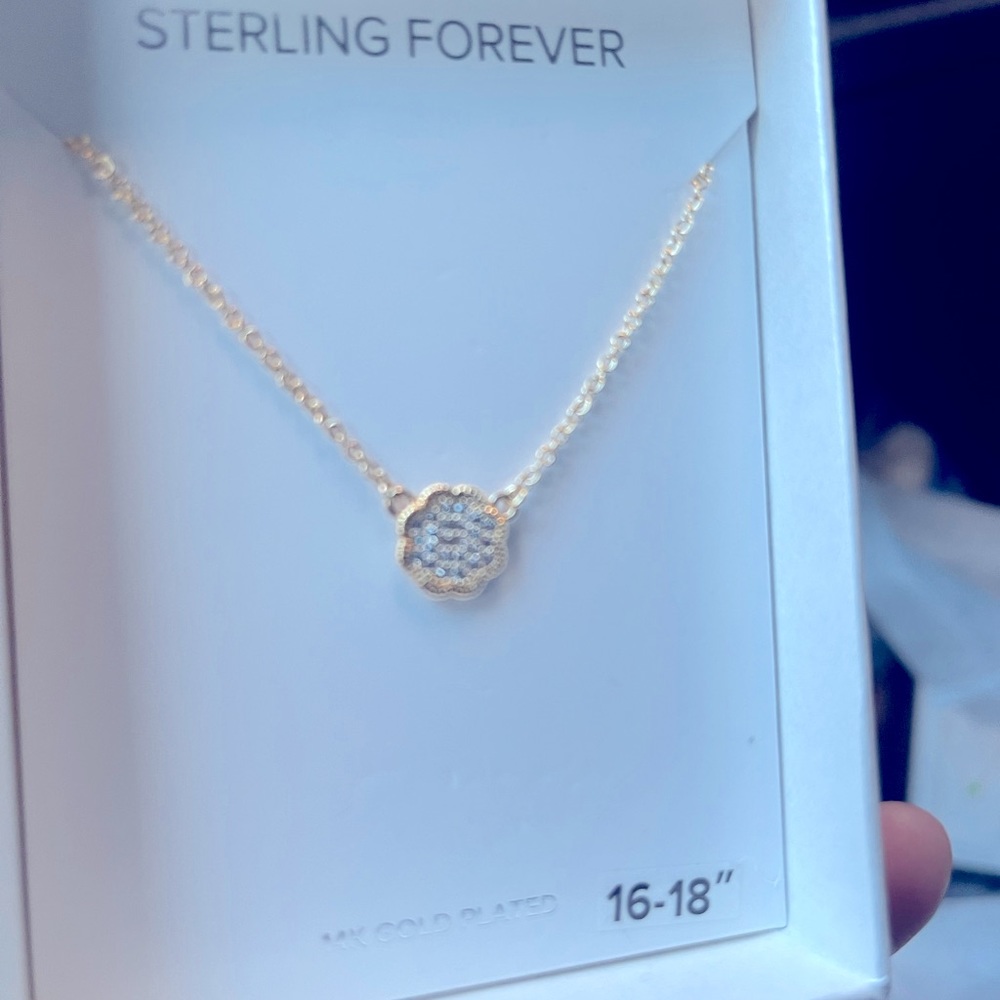 Sterling forever 14K Gold Plated necklace. New - Picture 2 of 5